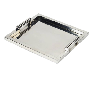 ถาดโลหะกลมสำหรับเสิร์ฟอาหารหรูหรามีหูจับที่วางของตกแต่งบ้านถาดเสิร์ฟเครื่องดื่มเป็นมิตรกับสิ่งแวดล้อมทำด้วยมือ - Product Image 5