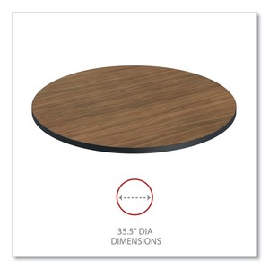 Alera ALETTRD36EW 35.5 In. Espresso/<b>Walnut</b> Round Reversible Melamine <b>Table</b> Top Contemporary Design - Product Image 5