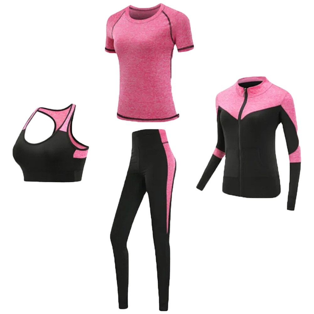 Women's Solid Yoga Set 2-Piece Front Logo Lightweight Quick Dry Breathable Eco-Friendly Workout Fitness Gym Tracksuit Mid Waist