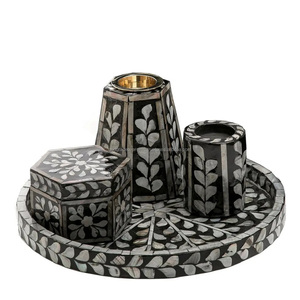 Incrustation en nacre de bakhoor, brûleur d'encens mubkhar, incrustation de serpillière islamique arabe et brûleur d'encens acrylique en bois d'acacia, tendance - Product Image 2