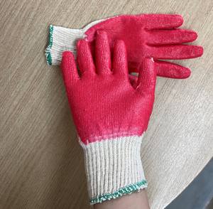 Vietnamese <b>Rubber</b> Coated Anti-Cut Anti-Slip Reusable Cotton Latex Coating Knit Wrist 10 Gauge Safety Gloves Gardening Protection - Product Image 1