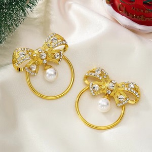 Servilletero de lazo dorado decorativo con cristales brillantes para mesa de lujo, eventos de boda, acento de comedor de Hotel - Product Image 4