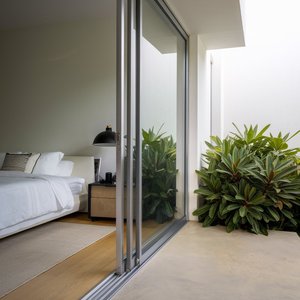 Porte coulissante à 3 panneaux en alliage d'aluminium Style australien Isolation thermique Intérieur Garage Hôtel Appartement Jardin Utilisation - Product Image 1