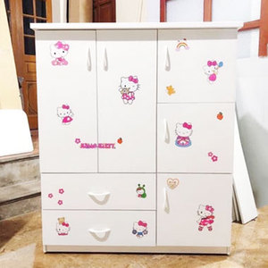 Armoire en plastique blanche autoportante convertible pour bébés, 5 portes, 2 compartiments, meubles de maison - Product Image 1