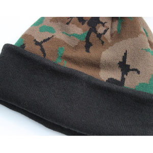Gorro de Jacquard de algodón para uso en invierno Gorro de diseño estampado unisex con logotipo personalizado y gorro de calavera cómodo - Product Image 2