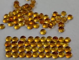 Cabochon rond en citrine naturelle de 4mm à dos plat-Cabochon rond en citrine lâche de qualité supérieure - Product Image 5