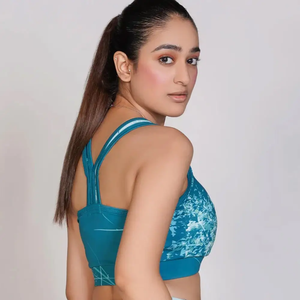 Personnalisé imprimé de haute qualité sans couture tissu côtelé femmes Yoga sport soutien-gorge Activewear Gym Fitness vêtements d'entraînement soutiens-gorge dames - Product Image 3