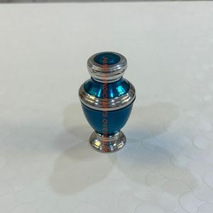 Urne funéraire adulte nuage bleu en laiton pour restes humains | Vase commémoratif de cendres - Product Image 3