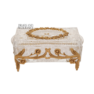 Caja de Almacenamiento de Cristal de Lujo con Base de Latón Dorado, Decorativa para Joyas y Dulces, para una Decoración Elegante del Hogar - Product Image 2