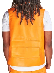 Gilet de moto en cuir véritable pour hommes Réversible Casual Winter Waterproof Windproof Outerwear - Product Image 3