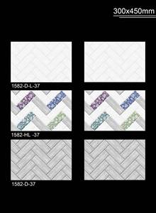 <b>Light</b> Grey Striped Glazed Ceramic Wall Tiles 30x45cm 12x18inch Glossy Kitchen <b>Bathroom</b> Living Room Hotel Customized Color - Product Image 5