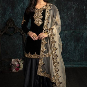 DABKA-tela de seda y terciopelo elegante y hermoso, cuentas de cristal embellecedoras, para trabajar para ropa de fiesta, KURTA y SALWAR, nuevo, 2022 - Product Image 1