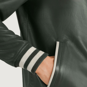 <b>Jacket</b> High Quality Long Stand Collar <b>Thin</b> Coated Windproof <b>Waterproof</b> Pakistan Made Top Men's Leather Customizable Front - Product Image 6