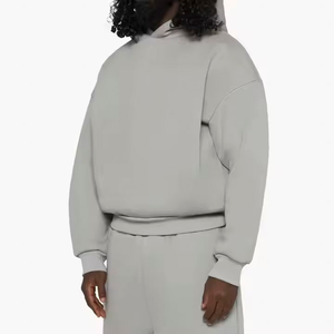 Sweat à capuche pour homme surdimensionné Boxy Fit vierge avec logo brodé personnalisé Sweat à capuche pour homme en coton lourd Pullover en boîte pour homme - Product Image 4