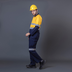 Monos de seguridad para el trabajo de algodón para hombre EN 11612, uniforme mecánico reflectante con logotipo personalizado, monos ignífugos FRC transpirables - Product Image 3