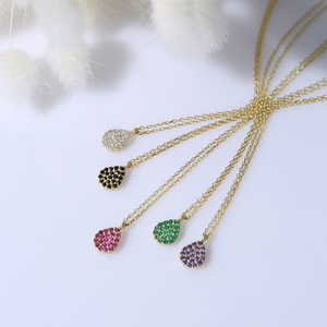 Amatista CZ piedra pera gota diseño minimalista encanto collar venta al por Mayor turco 925 plata esterlina mujeres joyería - Product Image 6