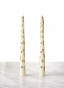 Floral Printed Soy Wax <b>Taper</b> <b>Candles</b>-Smokeless Premium for Christmas Dining Tables Events & Home Decor - Product Image 3