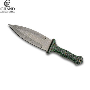 Couteaux de chasse Damas de qualité supérieure, faible MOQ, avec manche en bois écologique DIY, service OEM disponible, lame tranchante - Product Image 2