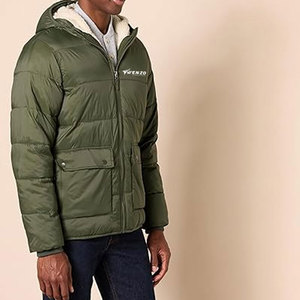 Blousons matelassés légers à capuche pour hommes, manteau chaud d'hiver avec logo sur le devant, pour les voyages en plein air, la rue et la mode décontractée - Product Image 2