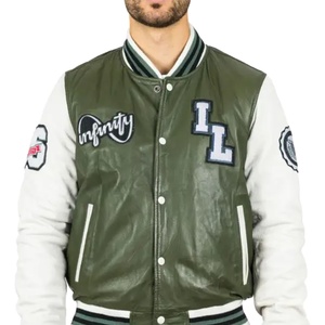 แจ็คเก็ตวาร์ซิตี้ลำลองผู้ชายขายดีปี 2025 ผลิตจากโพลีเอสเตอร์/ผ้าฝ้าย ผ่านกระบวนการซักแล้ว ซิปแบบรูด สำหรับแฟชั่นฤดูใบไม้ผลิ รับผลิตแบบ OEM - Product Image 1