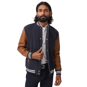 Men's Varsity <b>Jacket</b> Wool Body Leather Sleeves Letterman <b>Baseball</b> <b>Bomber</b> <b>Jacket</b> Custom College Streetwear Wholesale OEM - Product Image 1