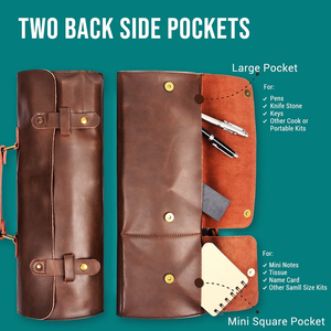 Sac de rangement pour couteaux en cuir de qualité supérieure avec un design durable pour les outils de cuisine, options personnalisables, haute qualité, organisation sécurisée des outils - Product Image 2