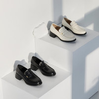 Chaussures décontractées pour femmes [JSHOE] – Mocassins Penny respirants ultra-légers rehaussants en cuir action – Article mondial très prisé pour l'automne