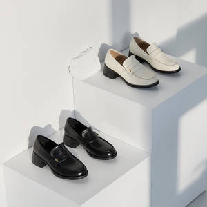 Chaussures décontractées pour femmes [JSHOE] – Mocassins Penny respirants ultra-légers rehaussants en cuir action – Article mondial très prisé pour l'automne - Product Image 3