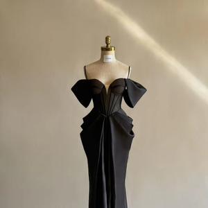 Vestido de noche Maxi de mujer de alta calidad Satén elegante con decoración de busto Característica antiestática Casual para fiestas - Product Image 1