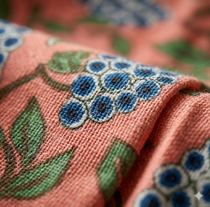 Abat-jour léger en coton imprimé floral fait main, de luxe, écologique, rose poudré, style indien - Product Image 2