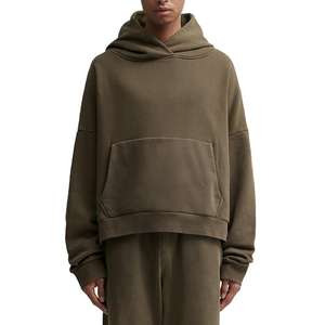 Sudaderas con capucha personalizadas para hombre 100% algodón oversize drop shoulder streetwear heavyweight pullover blank vintage Wash crop HOODIE para hombre - Product Image 1