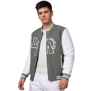 Fabricant OEM veste universitaire Letterman de baseball personnalisée de haute qualité pour hommes manches en cuir brodées en chenille toile imperméable - Product Image 1