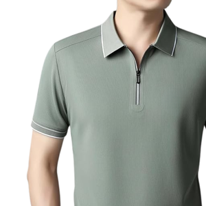 <b>Men</b> Olive <b>Green</b> <b>Polo</b> <b>Shirt</b> with Zipper Stylish Short Sleeve Athletic TShirt Premium Quality Comfortable Fit Casual Active Wear - Product Image 6