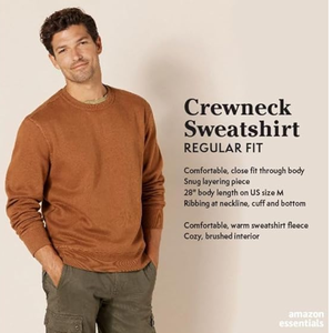 Comfortable for <b>Men's</b> Loose Fit Solid Colour Round Neck <b>Sweatshirt</b> With Long Sleeves Custom Factory Print Fabric Pullovers - Product Image 5