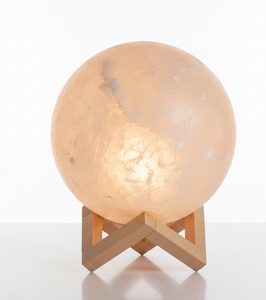 <b>Snow</b> White Himalayan Salt Lamp Sphere Shape 100% Natural White Rock Salt Crystal Ball Wooden Base Healing Ionizer Premium Decor - Product Image 1