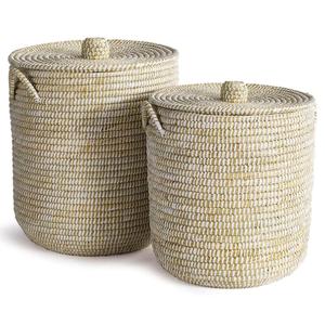 Cesta sólida de almacenamiento de algas marinas con asa Diseño OEM del fabricante de Vietnam Estante de almacenamiento natural y ecológico - Product Image 1
