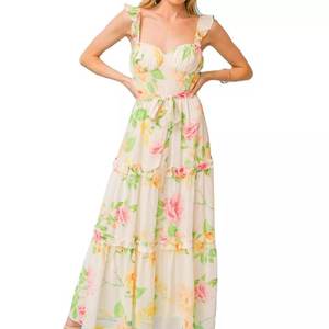 2023 Attractive Floral Print Sexy <b>Dresses</b> New <b>Summer</b> Sleeveless Slim Split Midi Woman Chiffon Women Clothing <b>Dress</b> - Product Image 1