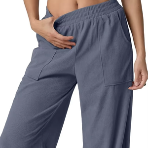Nouveauté du Bangladesh : Pantalon palazzo ample pour femme, style bohème décontracté, taille élastique avec poches, directement de l'usine, tendance - Product Image 1