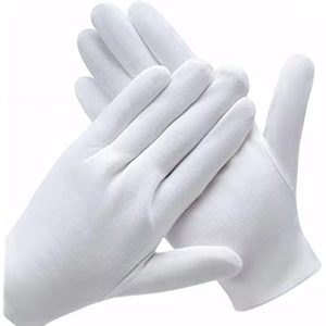 Gants maçonniques en gros taille libre gants maçonniques en coton blanc fabriqués avec logo en métal maçonnique pour gants entretenus par OEM - Product Image 1