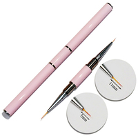Pincel Profesional para Uñas de Doble Cabeza, para Delinear, Pintar Flores en Gel, Herramientas de Arte para Manicura, de Plástico