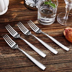 Best Quality Metal Silver Hammered Handle <b>Fork</b> In Low Price For Restaurant Hotel Home Usage - Product Image 3