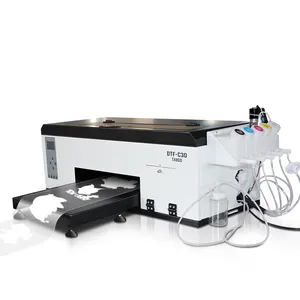 Impressora direta para filme 30/33cm TX800 XP600 DTF-C30 com sistema de circulação de tinta branca para camisetas, transferência de calor