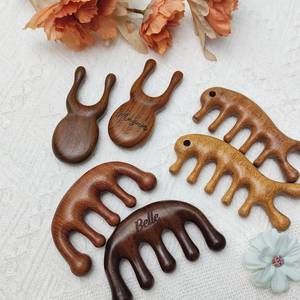 Peine de Madera para Masaje Capilar, Herramienta de Masaje Capilar Antiestática Natural, Peine de Madera Hecho a Mano para Uso en Salón de Belleza o Regalo - Product Image 2