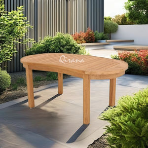 Elegante y Opulenta Mesa de Centro Moderna de Madera de Teca, Diseño Cómodo de Media Luna, Resistente al Agua, para Hotel, Jardín, Piscina, Sala de Estar - Product Image 2