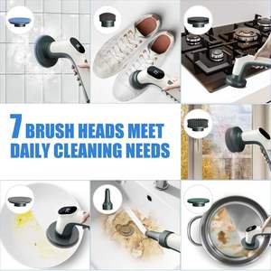 Waterproof <b>Electric</b> Spin <b>Scrubber</b> with Digital Screen Easy-to-Use Long Shape Bathroom Cleaner - Product Image 4