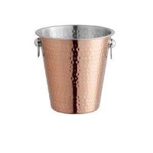 Stainless Steel Vintage Silver Finish Metal <b>Ice</b> Bucket with Side <b>Ring</b> Handles Decorative Wine Chiller or Bar Access - Product Image 2