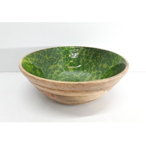 High Quality Eco-Friendly Wooden Meena Work Kitchenware Bowl Handmade Round Shape Solid Wood Tabletop <b>Dinnerware</b> Fancy Design - Product Image 1