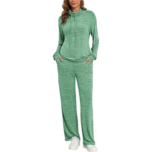 Conjunto de chándal de algodón personalizado para mujer, ropa de gimnasio informal con chaqueta con cremallera completa y pantalones deportivos - Product Image 1