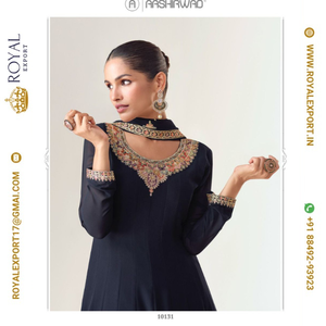Fabricante de colecciones de Trajes cosidos de tamaño libre Georgette Real exclusivo de lanzamiento por Royal Export en Surat Gujarat - Product Image 6