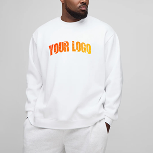 Sweatshirts à col ras du cou en molleton de coton 450 Gsm 100% lourd sur mesure de couleur unie DTF imprimé avec logo pour hommes - Product Image 1